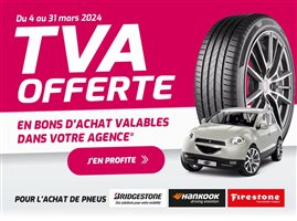 Profil Plus - TVA offerte pour l'achat de pneus jusqu'au 31 Mars 2024