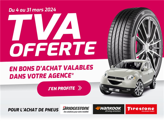 Profil Plus - TVA offerte pour l'achat de pneus jusqu'au 31 Mars 2024